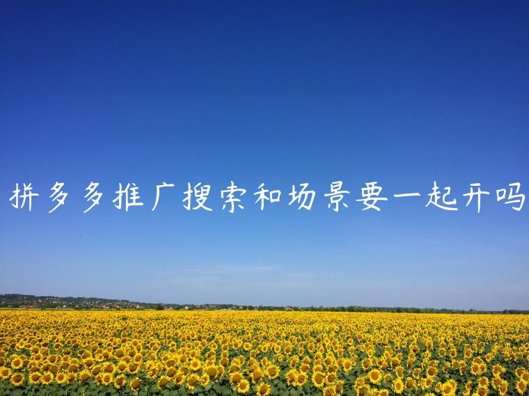 拼多多推廣搜索和場(chǎng)景要一起開(kāi)嗎